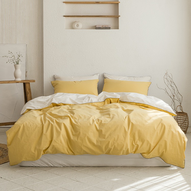 Scotch 60-count High-density Washed Cotton Duvet Cover yellow Single / Queen / King