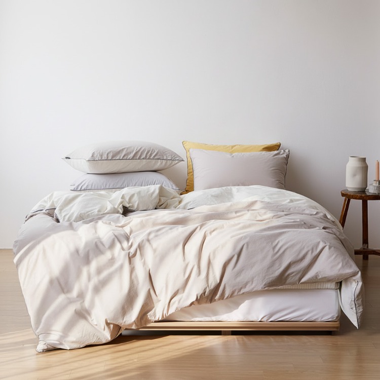 Scotch 60-count High-density Washed Cotton Duvet Cover beige Single / Queen / King