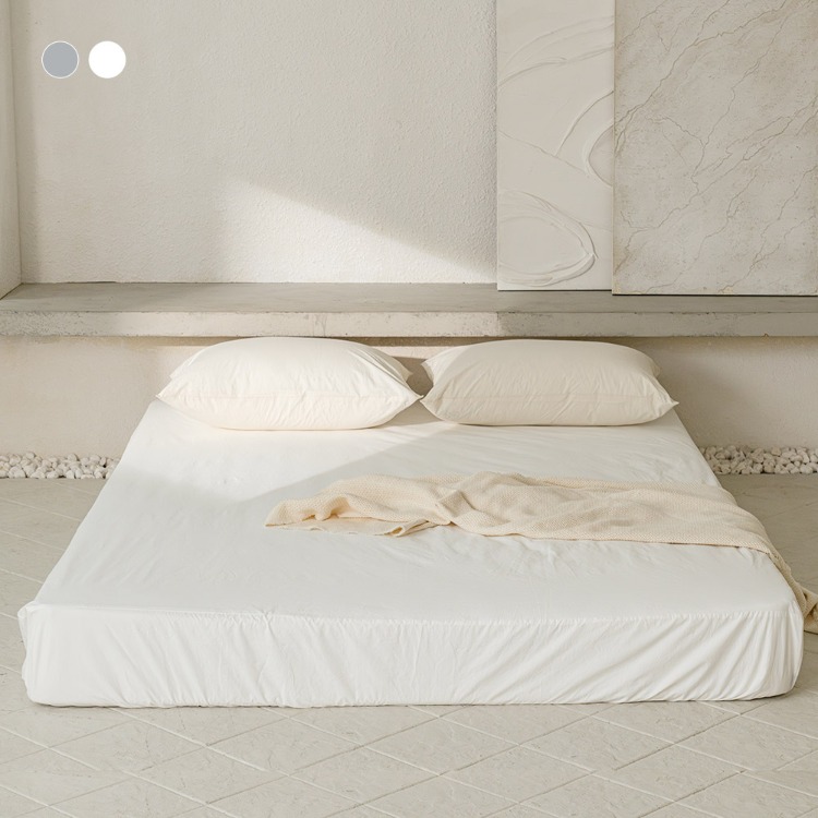 Scotch 60-count High-density Washed Cotton Mattress Cover Super Single / Queen / King (2 Color)