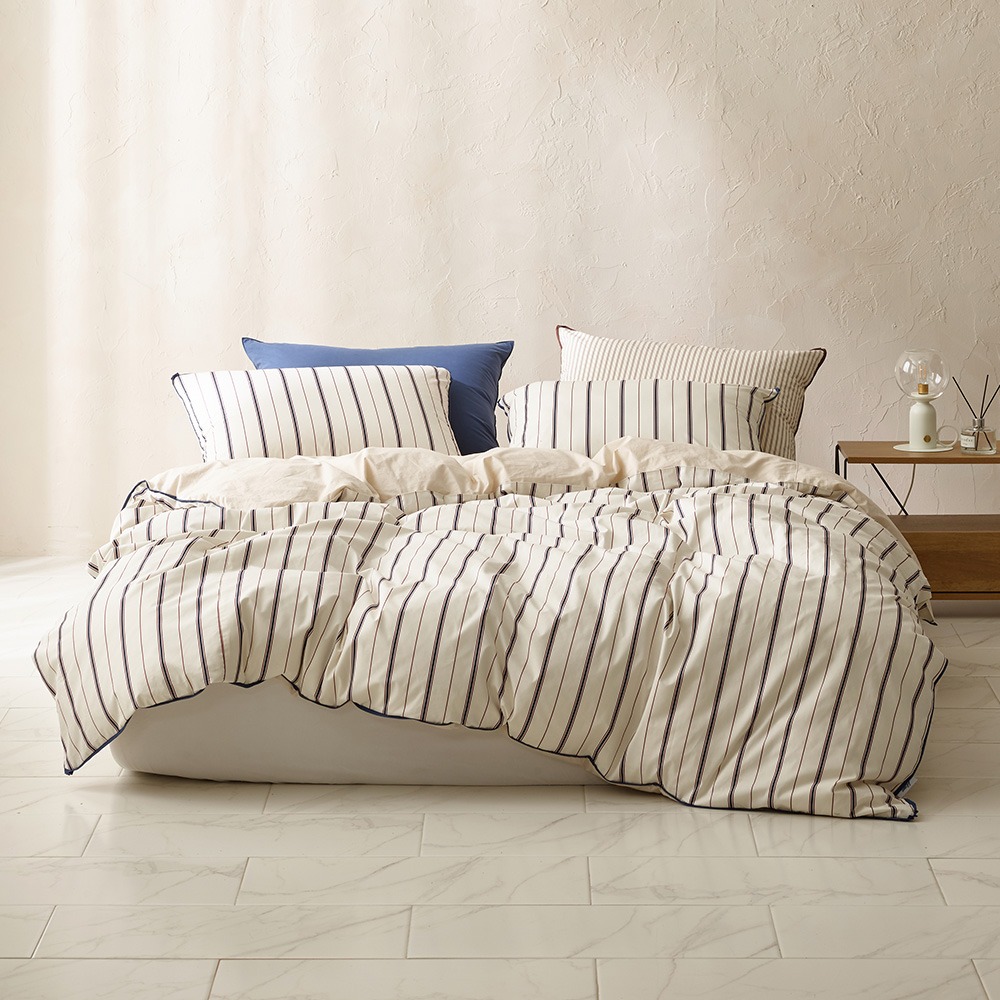 Rocky 60-count High-density Organic Reversible Duvet Cover navy Single / Queen / King