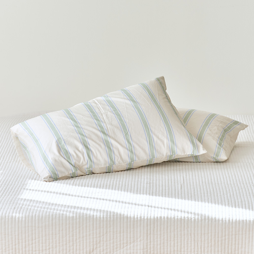 Lazy Room Matcha stripe Pillow Cover 50X70