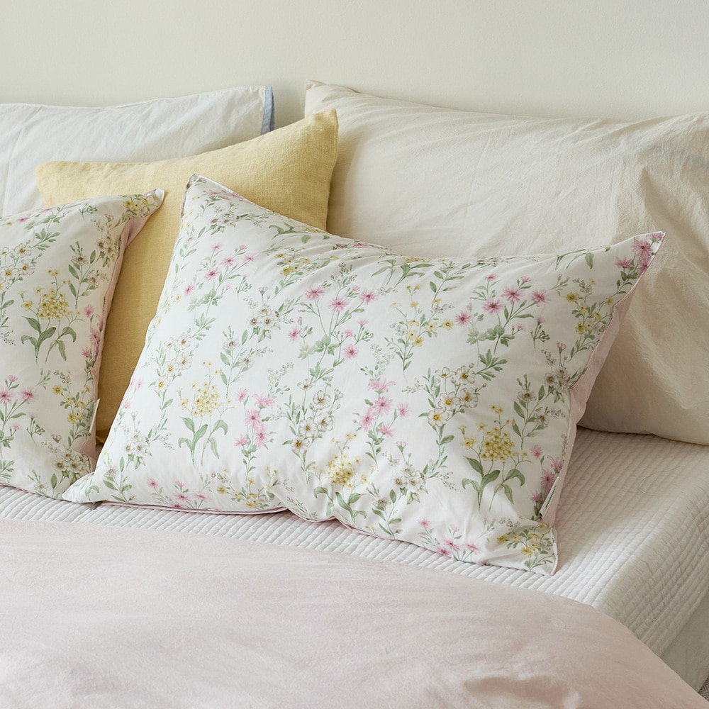 Dear Mary 60-count High-density Washed Pure Cotton Pillow Cover pink 50x70