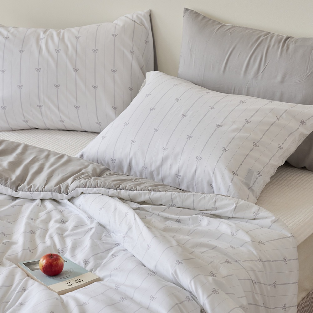 All-day Ribbon Easy-care sack-type / standard Pillow Cover 50x70 (2COLOR)