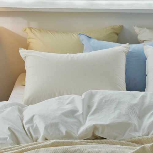 Daily Cotton 60-count Bio-washed Pillow Cover white 50x70
