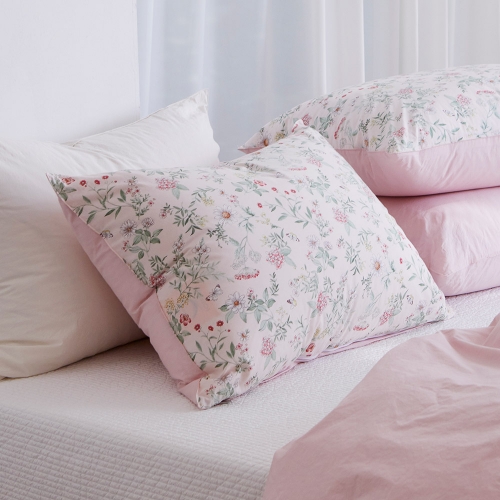 Margaret 60-count High-density Washed Cotton Pillow Cover pink 50x70