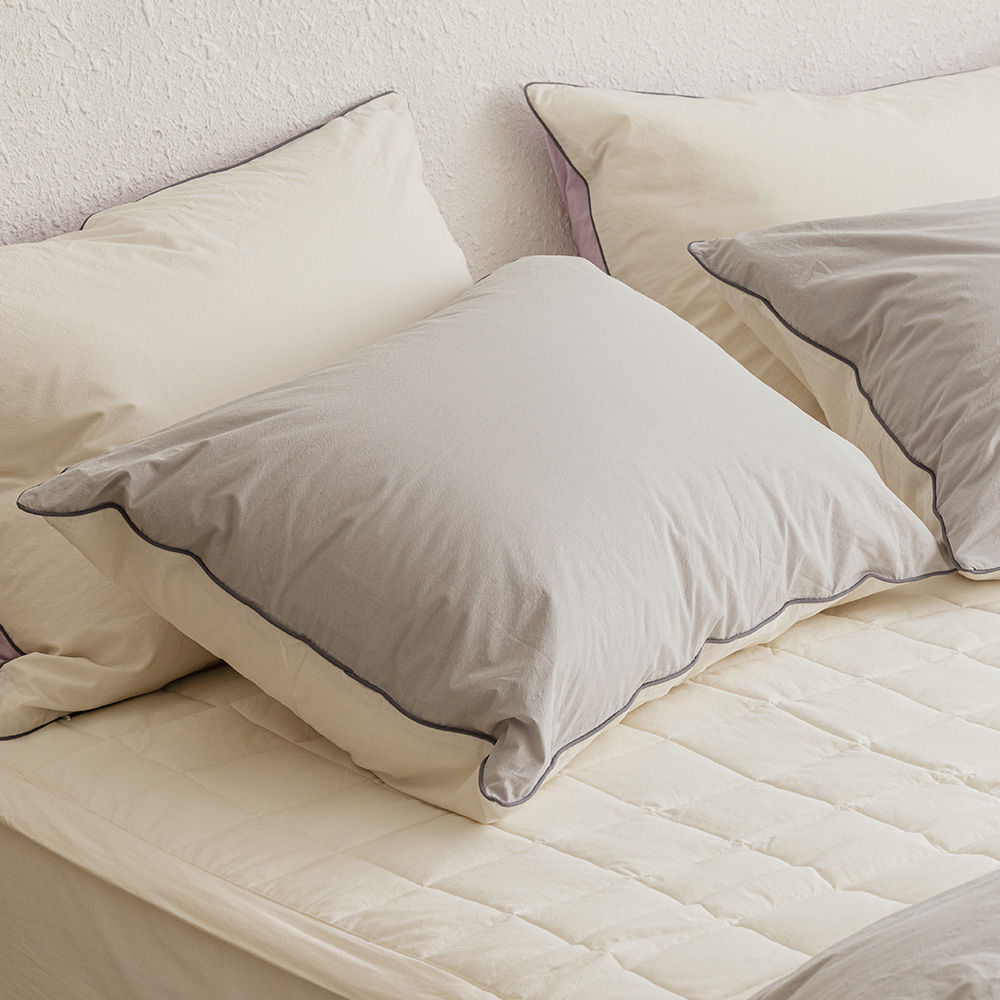 Scotch 60-count High-density Washed Cotton Pillow Cover grey 50x70
