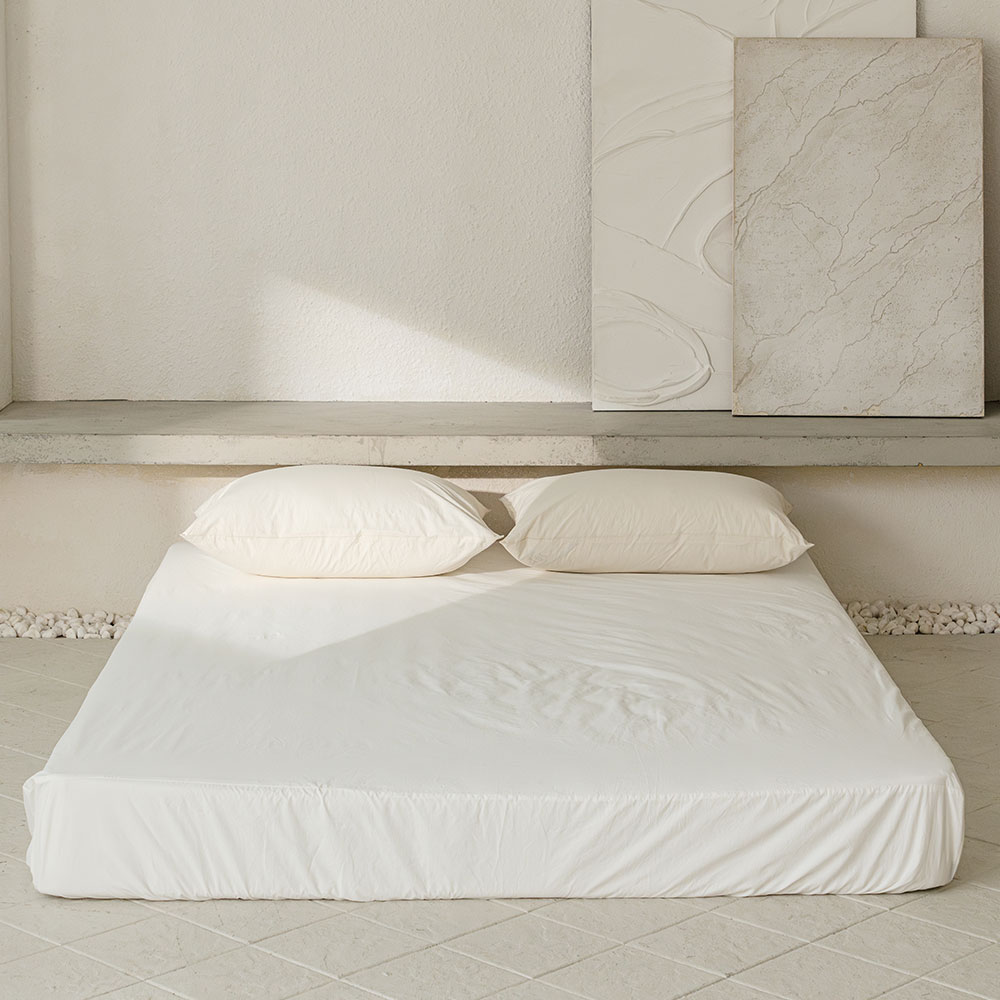 Scotch 60-count High-density Washed Cotton Mattress Cover white Super Single / Queen / King