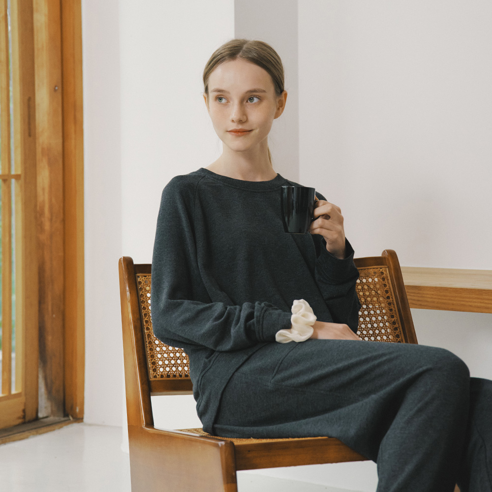 Jersey Easywear Long-sleeve Pyjama set charcoal