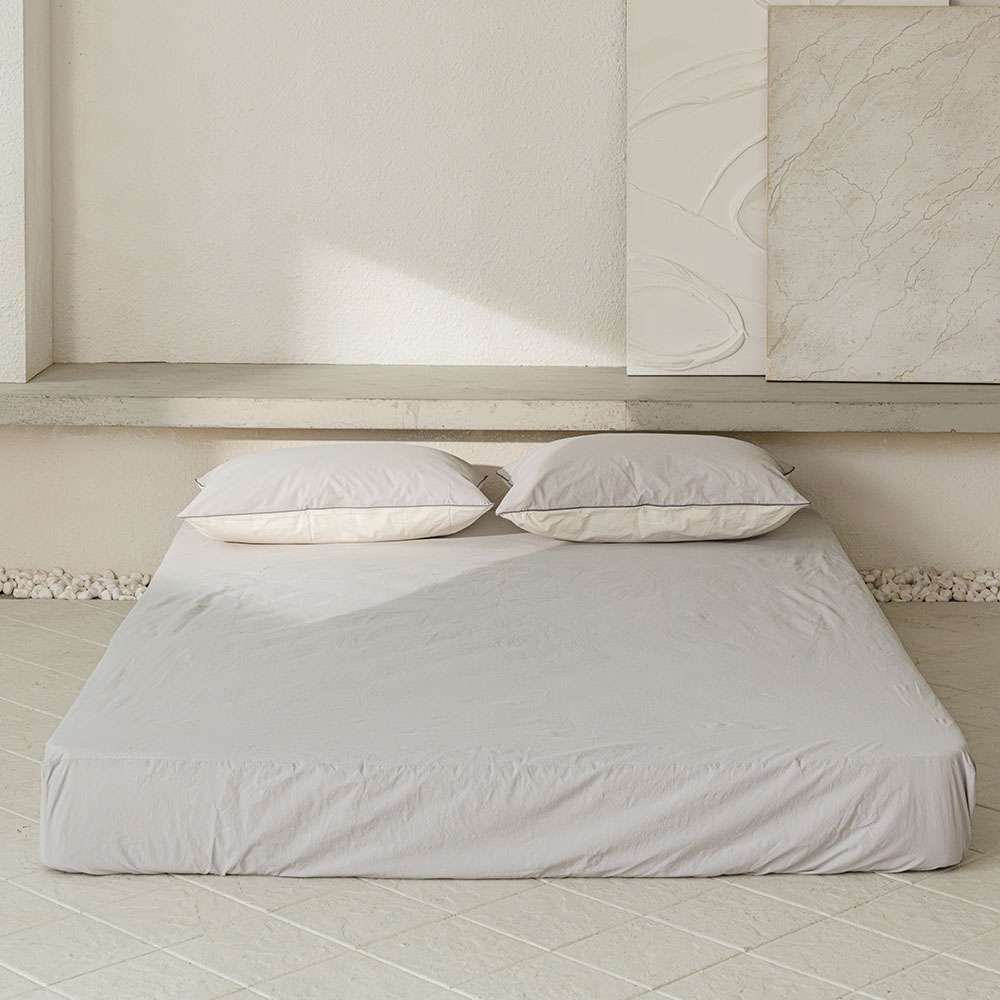 Scotch 60-count High-density Washed Cotton Mattress Cover grey Super Single / Queen / King