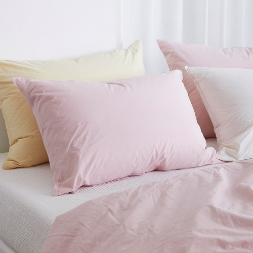 Daily Cotton 60-count Bio-washed Pillow Cover pink 50x70