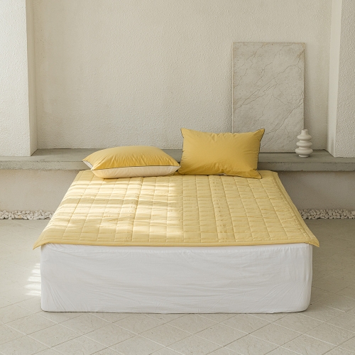 Scotch 60-count High-density Washed Cotton Fitted Bed Pad yellow Super Single / Queen