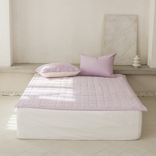 Scotch 60-count High-density Washed Cotton Fitted Bed Pad Violet Super Single / Queen