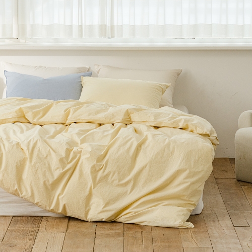 Daily Cotton 60-count Bio-washed Duvet Cover butter yellow Single / Queen / King