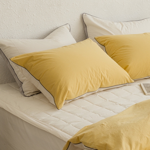 Scotch 60-count High-density Washed Cotton Pillow Cover yellow 50x70