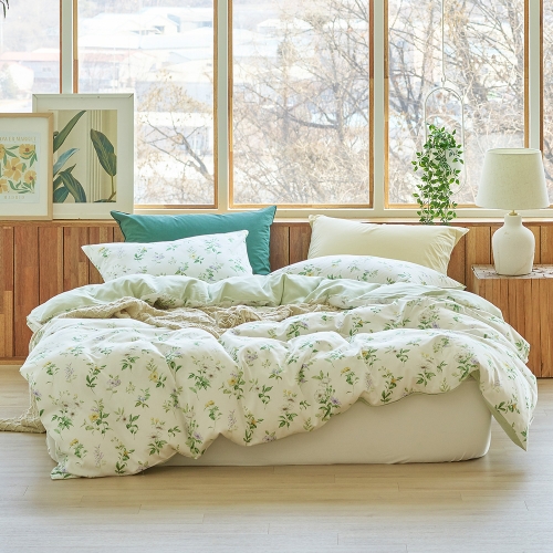 Lobelia 60-count Lenzing Cotton-Modal Duvet Cover green King, Chuseok gift