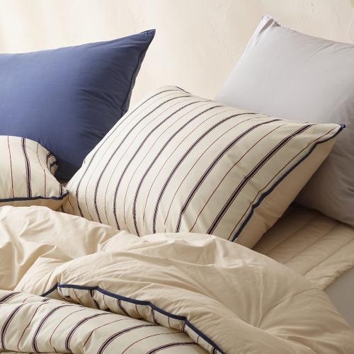 Rocky 60-count High-density Organic Reversible Pillow Cover navy 50x70