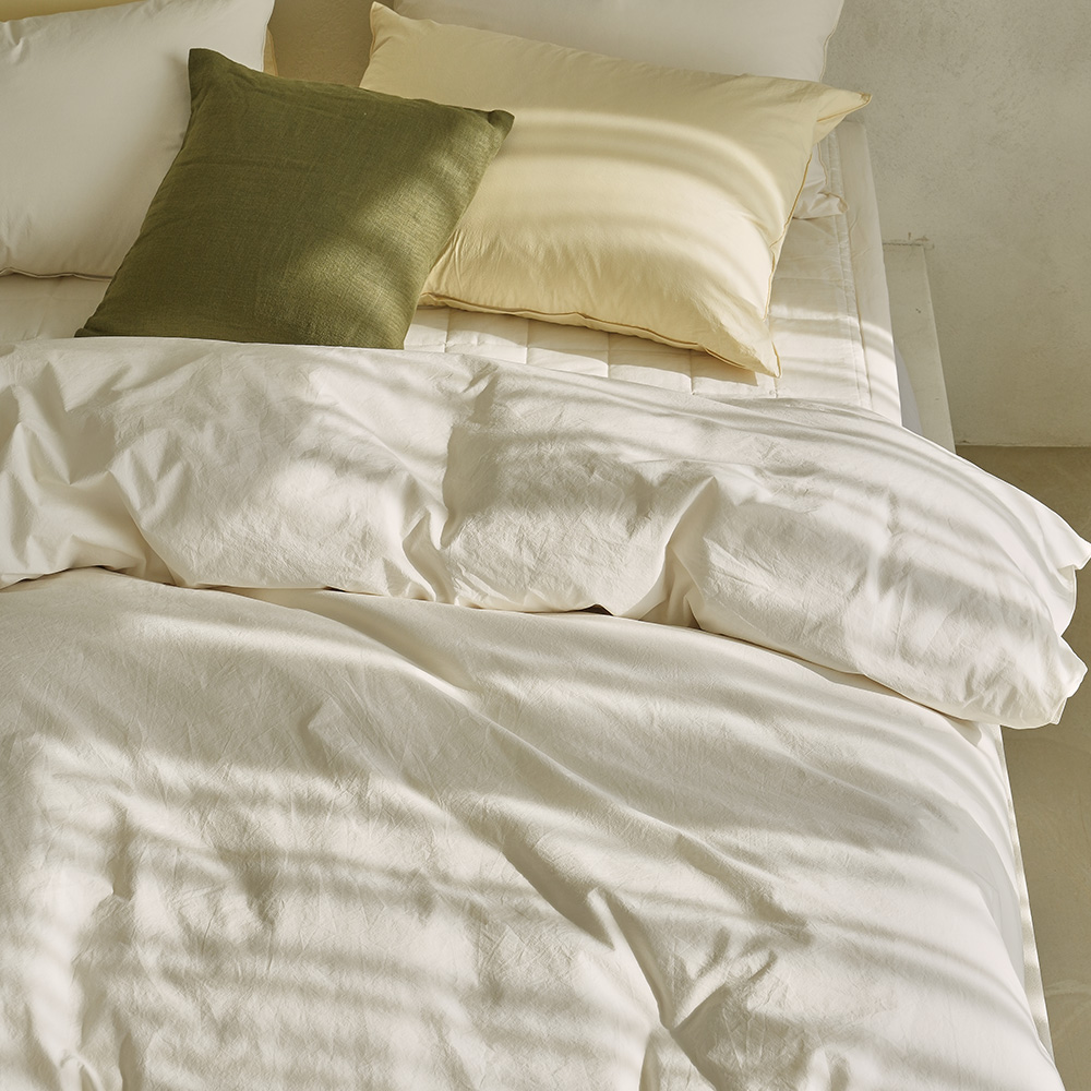 Daily Cotton 60-count Bio-washed Duvet Cover cream white Single / Queen / King