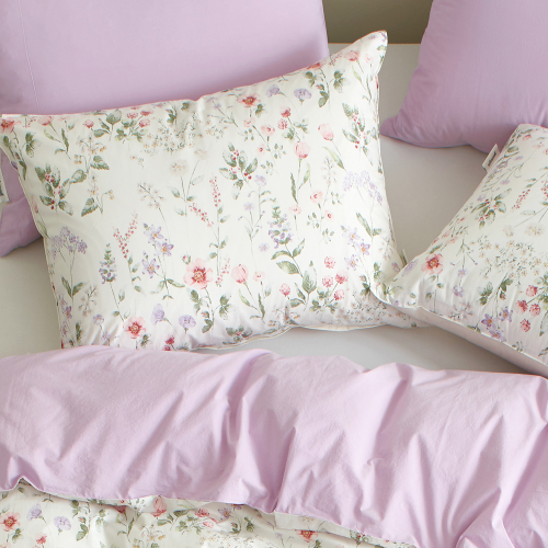 Edel Flower 60-count High-density Bio-washed Pillow Cover lavender 50x70