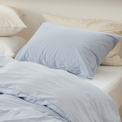 Daily Cotton 60-count Bio-washed Pillow Cover blue 50x70