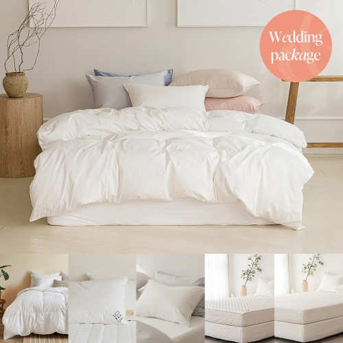 Polish 80 Goose-down Duvet Insert + Sareureu Cotton-Modal grass set white Single / Queen / King