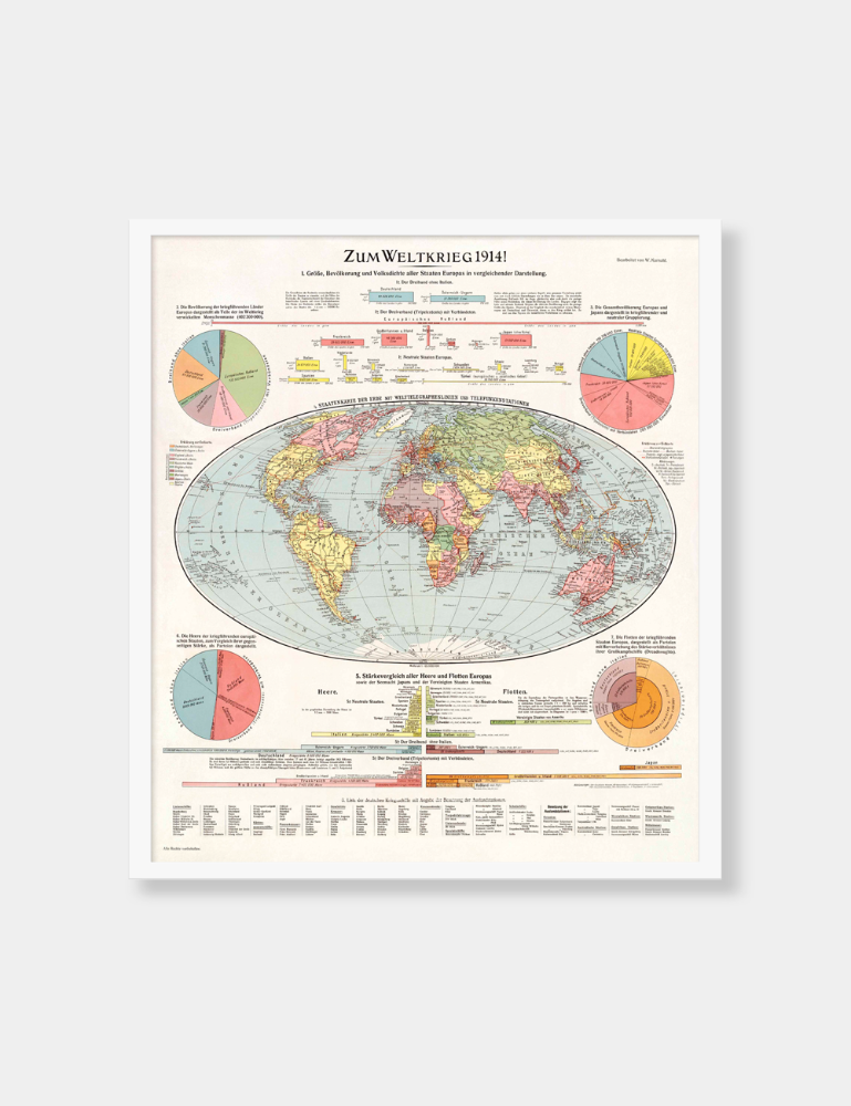 [Vintage Poster] 1914 World Map