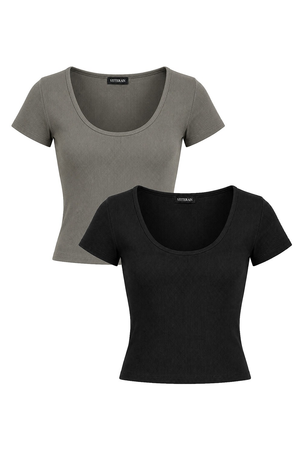 VITTERAIN（ビターレイン）の「[2 PACK] スリムスクープネックスリーブTシャツ（トップス）」