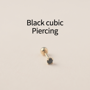 3 sizes 14k gold 2mm black cubic piercing