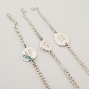 made 3 types 4 sizes silver 925 mon bébé chain bracelet carving anti missile pendant bracelet