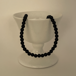 925 Silver Black Pearl Black Ball Necklace 2sizes