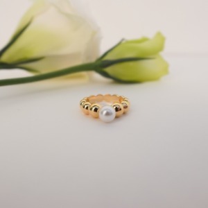 925 Silver Vintage Bubble Pearl Ring 4sizes 2 colors