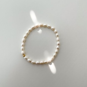 925 Silver Freshwater Pearl Classic Pearl Bracelet Gold Ball Point Pearl Bracelet