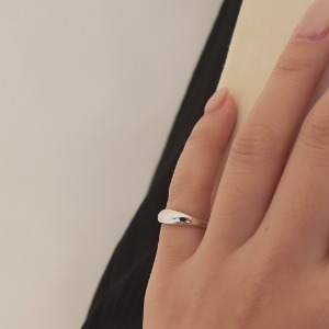 925 Silver Pink Finger Simple Volume Ring 2 Colors