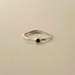 925 Silver Black Onyx Point Wave Ring 5size 3 Colors