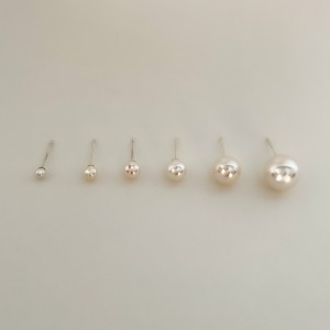 925 Silver Swal Pearl Earring Crystal Pearl Earring 6sizes