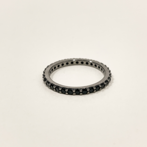 925 Silver Black Ring Black Cubic Black Ring 6sizes