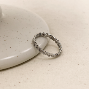 925 Silver Chain Twist Two-Way Ring 5sizes 2 Colors