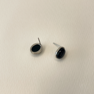 925 Silver Classic Black Onyx Earrings 2 colors