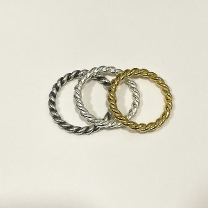 925 Silver Twist Ring Oil Painting Ring 2.5 mm 6sizes 3 colors