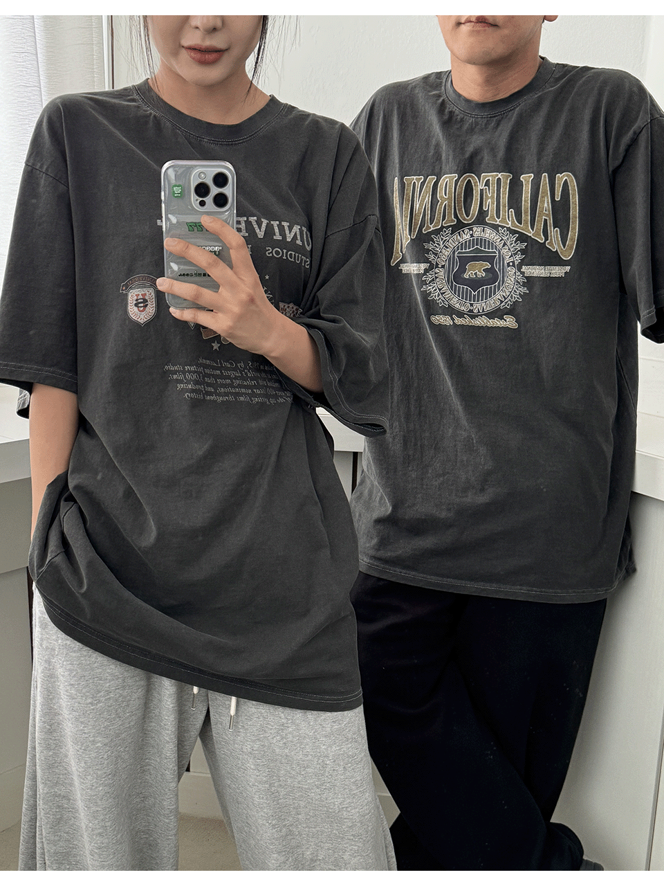 [남녀공용]벨루 오버핏 피그먼트 티셔츠(2color)