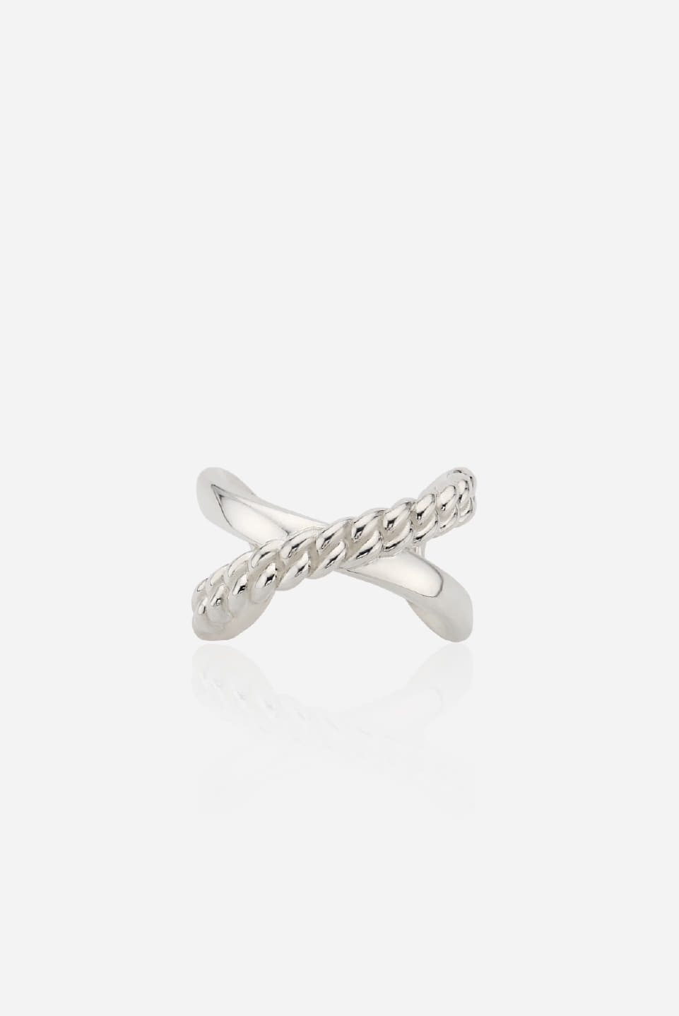 X Knot Chain Ring in Silver