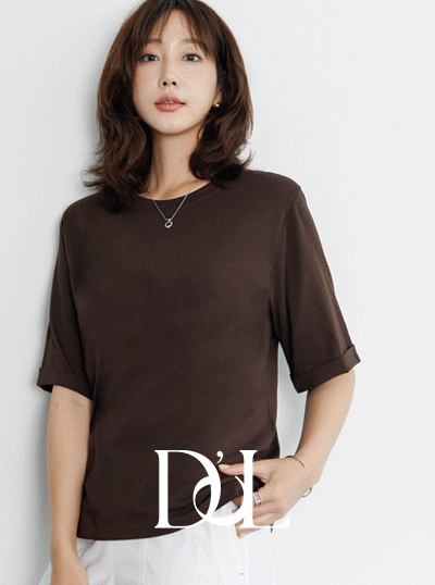 스테치모달롤업티셔츠