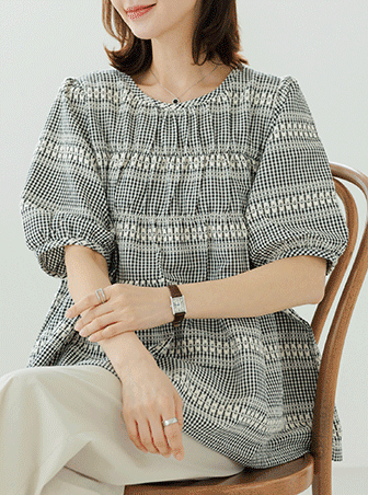 체커지지미블라우스