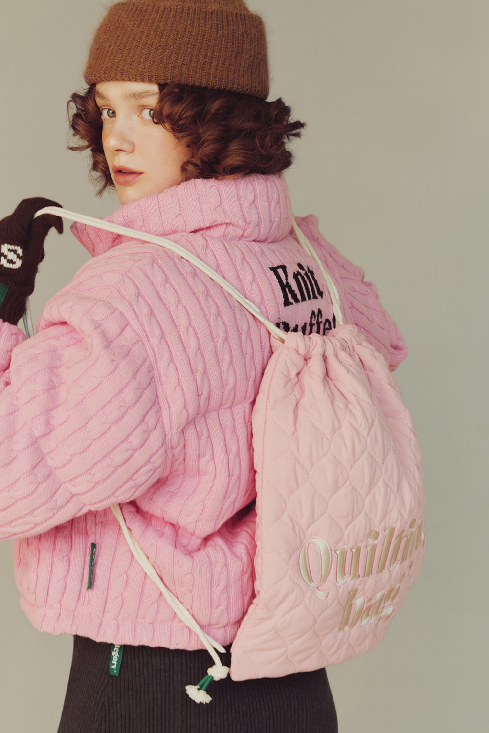 QUILTING BACKPACK_SOFT PINK