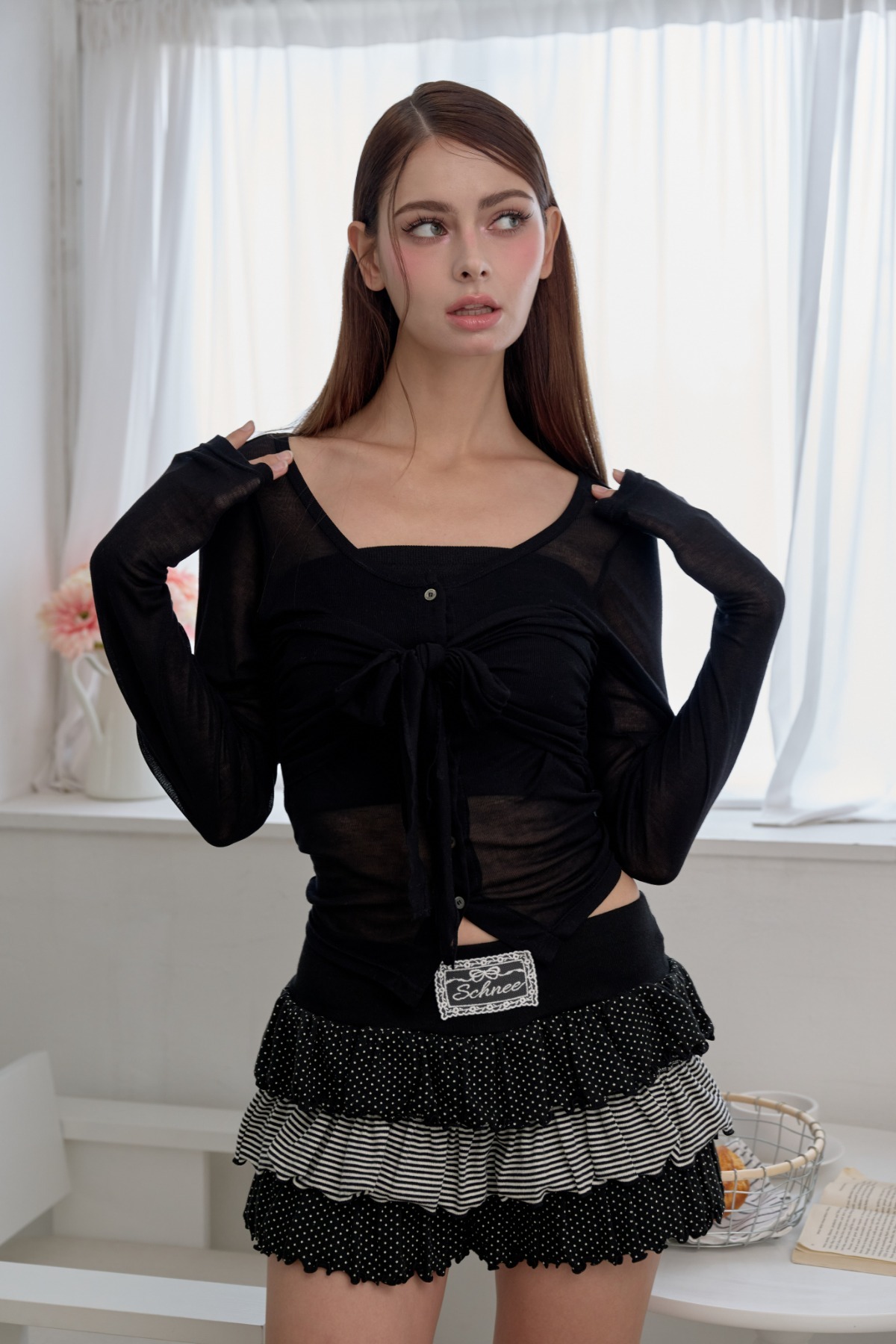 SCHNEE] FLUFFY CANCAN PANTS SKIRT - BLACK DOT - SCHNEE | 리켓