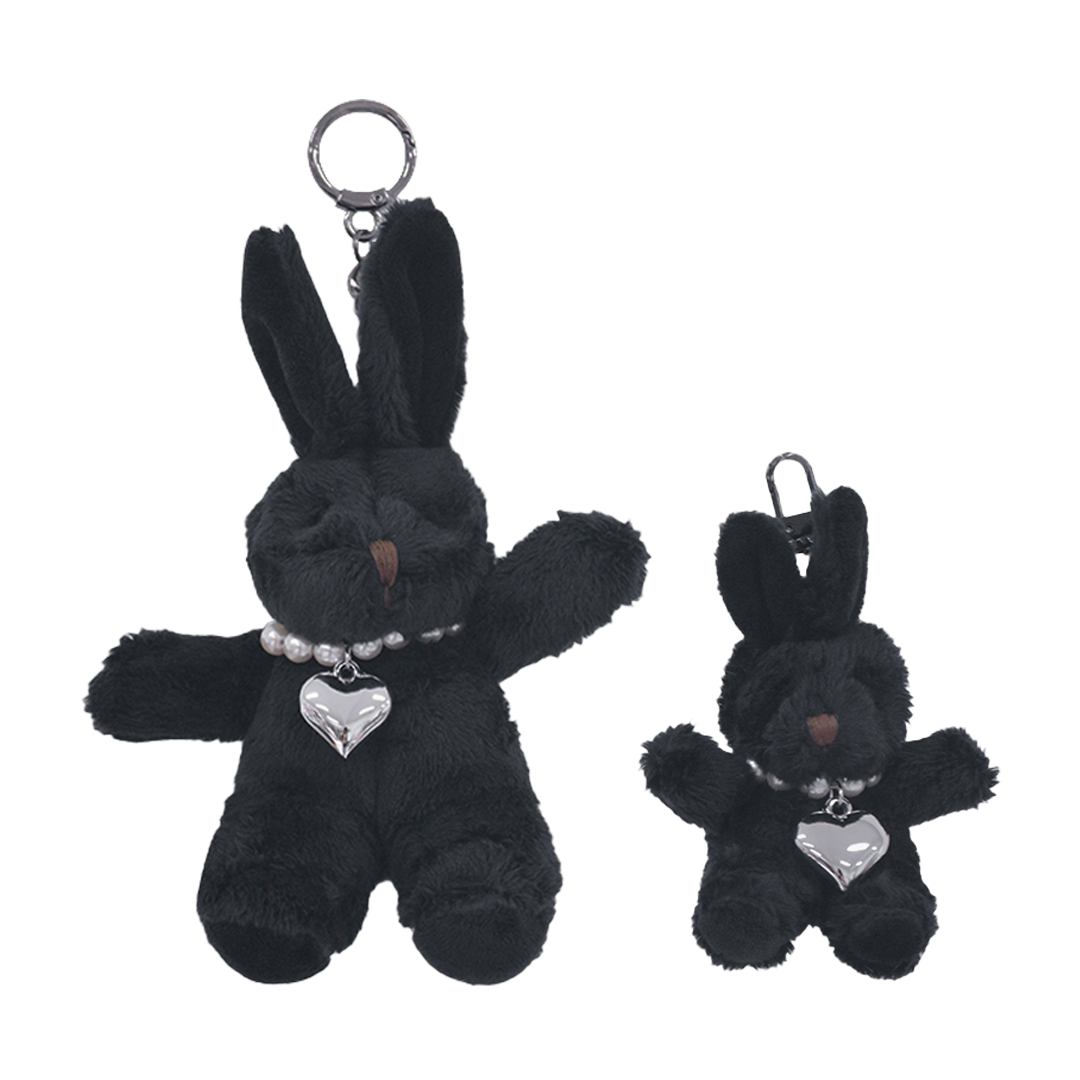 Black Bunny Key Ring ( 2 sizes )
