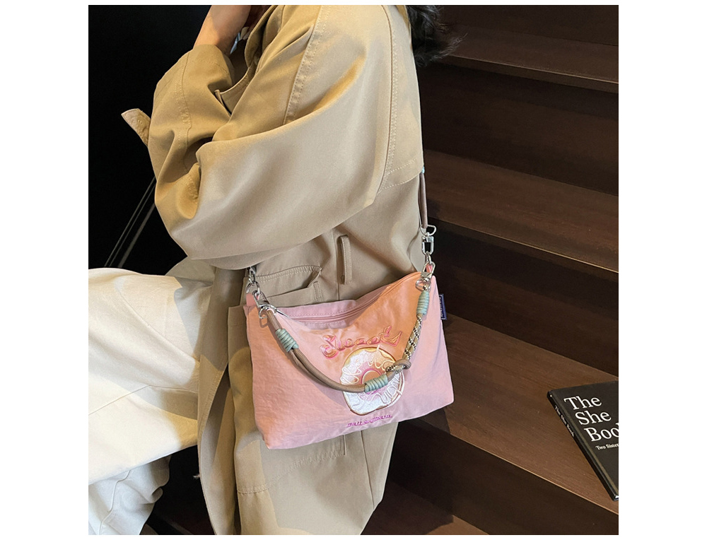 자수에코백 일본 볼 체인 친환경 쇼핑백 자수 나일론 가방 토트 백