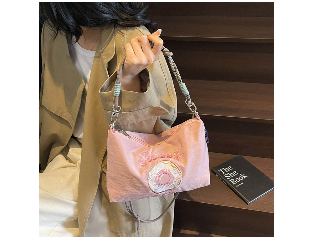 자수에코백 일본 볼 체인 친환경 쇼핑백 자수 나일론 가방 토트 백