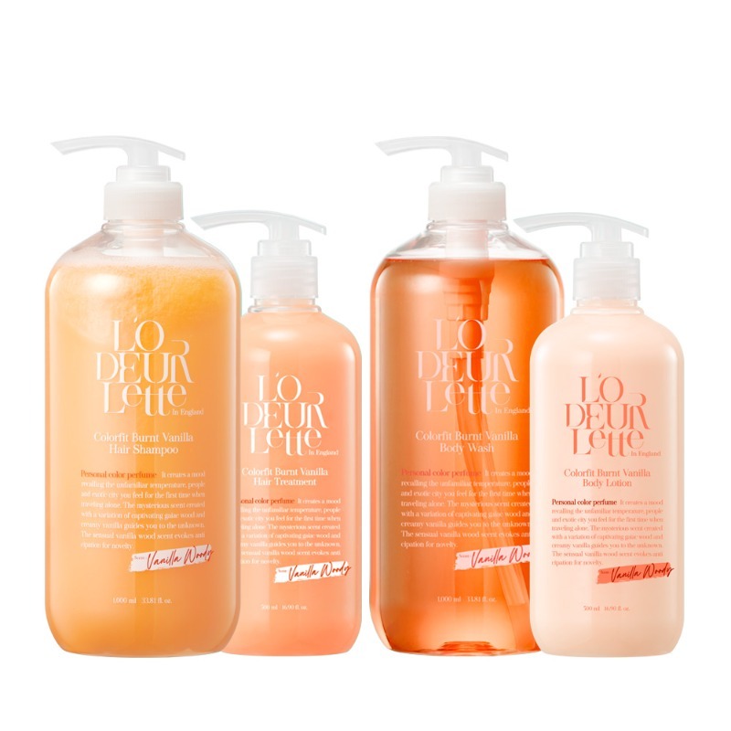 샴푸(1000ml)+트리트먼트+바디워시(1000ml)+바디로션 (번트 바닐라)