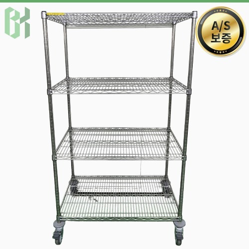 중고 스테인리스 와이어 선반 랙 카트 Stainless Steel Wire Shelving Rack Cart / w 900 (CU46)