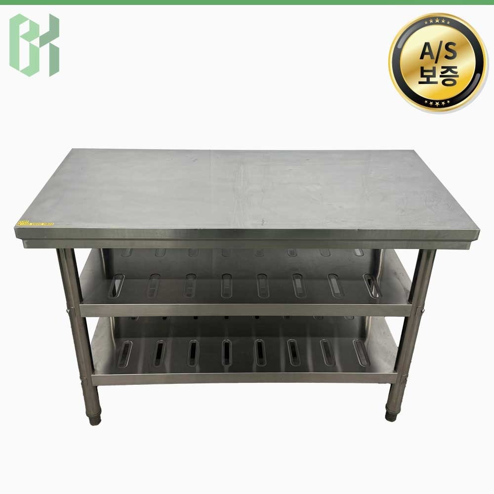 중고 실험대 / 스테인리스 작업대 2단 선반형 Stainless Steel Workbench with Double Shelf / w1200 (CU92)